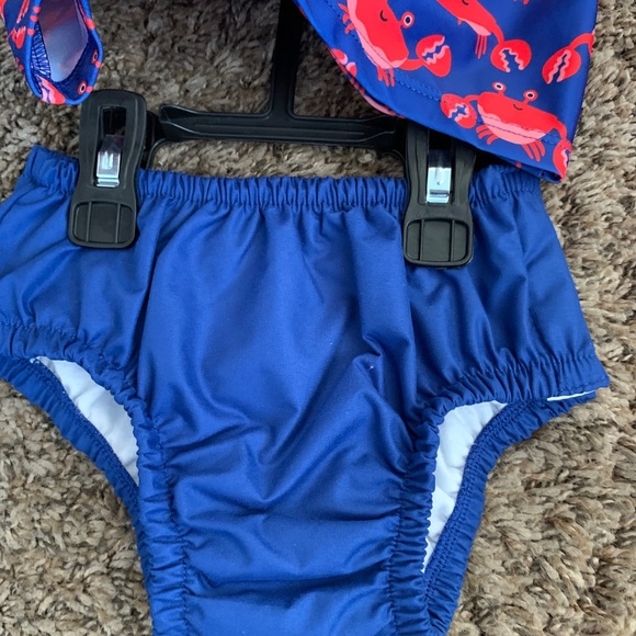 Wonder Nation Crab 2pc. Baby Girl Swimsuit Rashguard Sz.12m - Picture 3 of 7